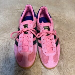 Adidas Pink and Navy Gazelle Sneakers